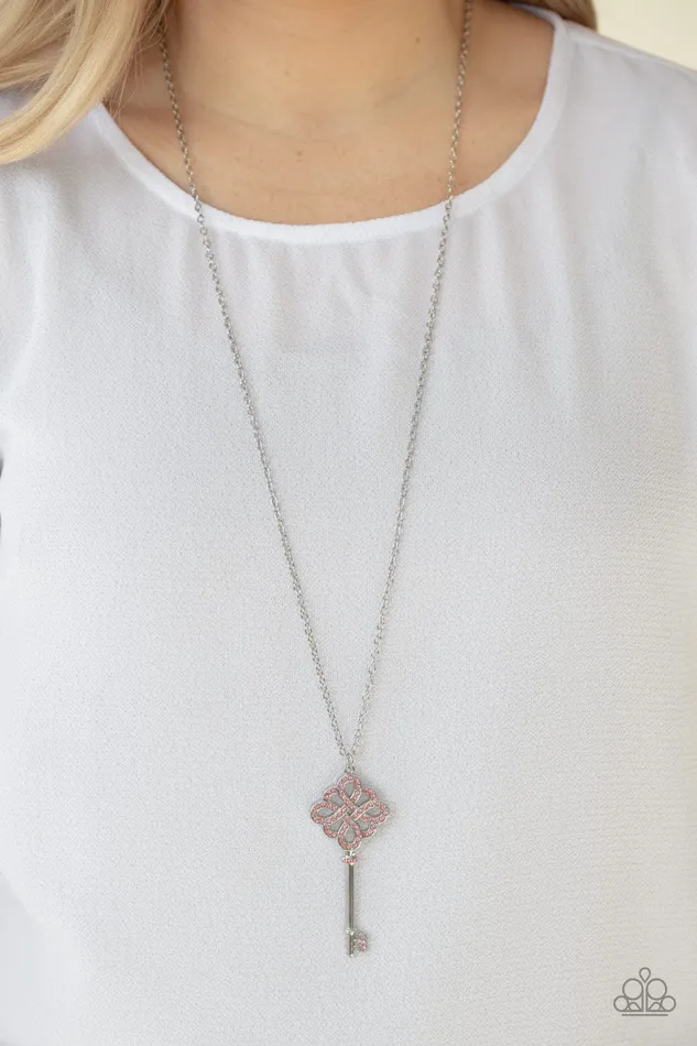 Necklaces Paparazzi Accessories Unlocked Paparazzi Pink Rhinestone Silver Skeleton Key Pendant Necklace Life of the Party May 2020 Exclusive Necklaces Paparazzi Accessories Unlocked Paparazzi Pink Rhinestone Silver Skeleton Key Pendant Necklace Life of the Party May 2020 Exclusive