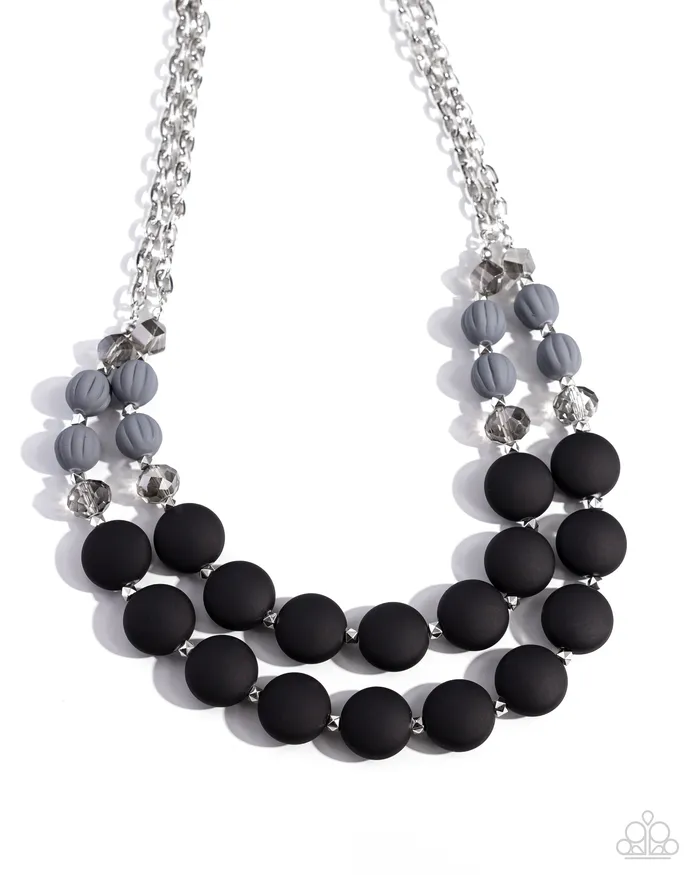Necklaces Paparazzi Accessories Whimsically Wealthy Black Matte and Silver Bead Short Necklace Paparazzi Necklaces Paparazzi Accessories Whimsically Wealthy Black Matte and Silver Bead Short Necklace Paparazzi