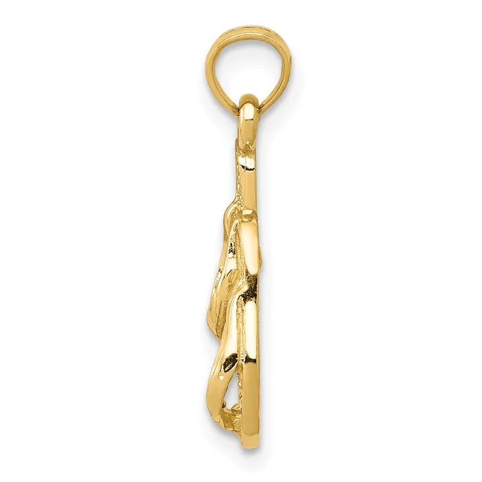 Necklaces Qgold 10k Yellow Gold 10 mm 3D Flip Flops Pendant 123 grams Necklaces Qgold 10k Yellow Gold 10 mm 3D Flip Flops Pendant 123 grams