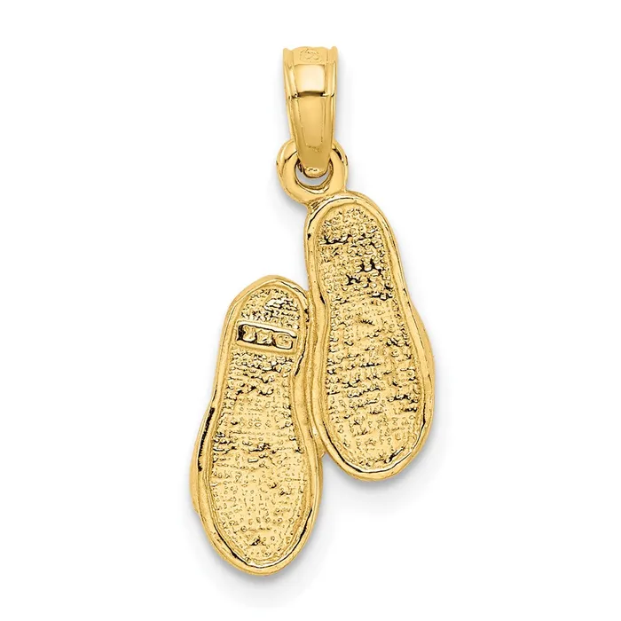 Necklaces Qgold 10k Yellow Gold 10 mm 3D Flip Flops Pendant 123 grams Necklaces Qgold 10k Yellow Gold 10 mm 3D Flip Flops Pendant 123 grams