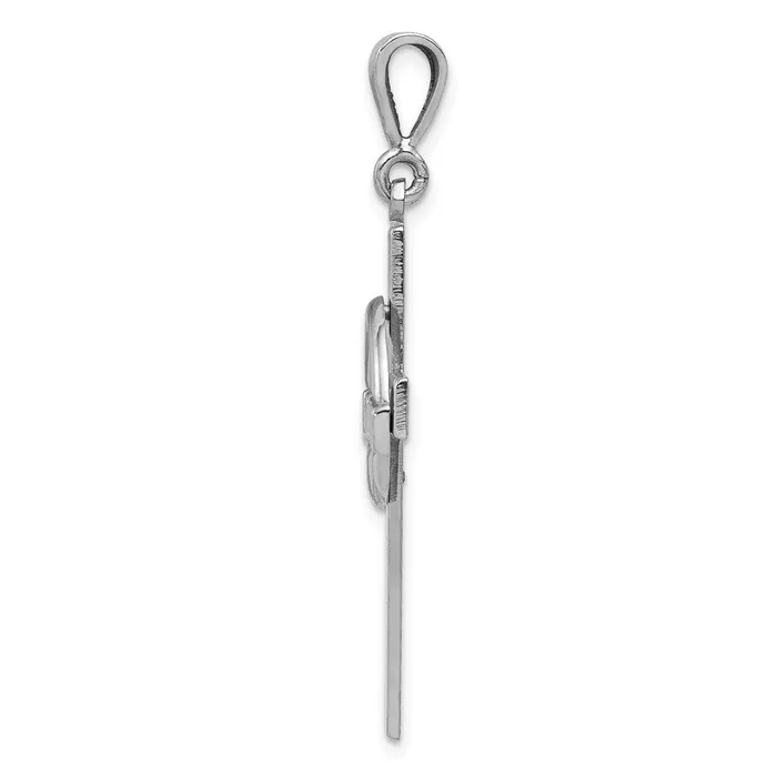 Necklaces Qgold 14k White Gold 20 mm Claddagh Cross Pendant 296 grams Necklaces Qgold 14k White Gold 20 mm Claddagh Cross Pendant 296 grams