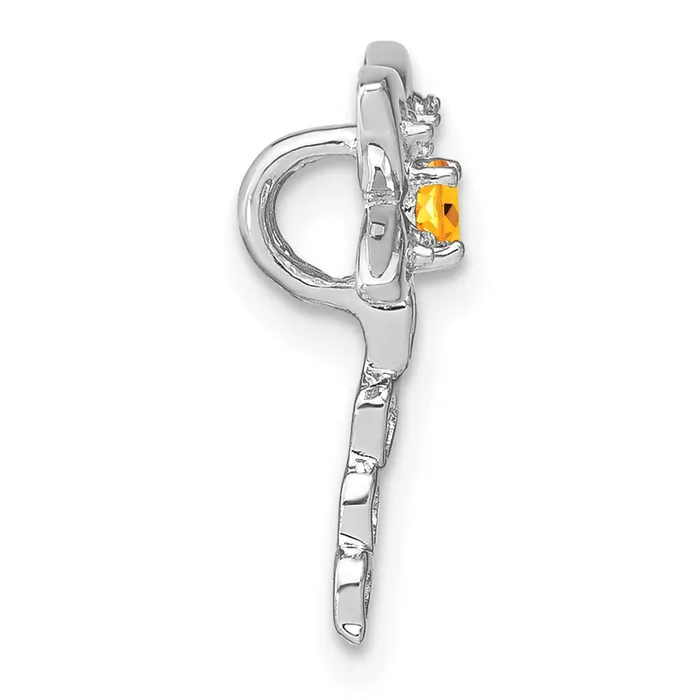 Necklaces Qgold 14k White Gold Citrine and Diamond Dragonfly Chain Slide 095 grams Necklaces Qgold 14k White Gold Citrine and Diamond Dragonfly Chain Slide 095 grams
