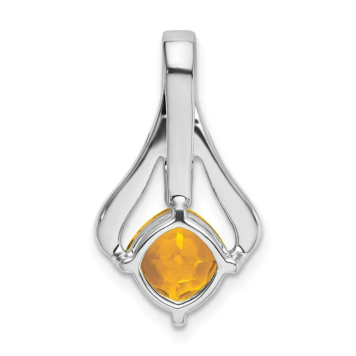 Necklaces Qgold 14k White Gold Citrine and Diamond Pendant 19 grams Necklaces Qgold 14k White Gold Citrine and Diamond Pendant 19 grams