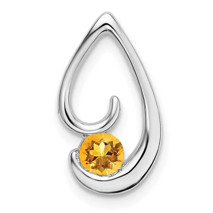 Necklaces Qgold 14k White Gold Citrine Chain Slide 145 grams