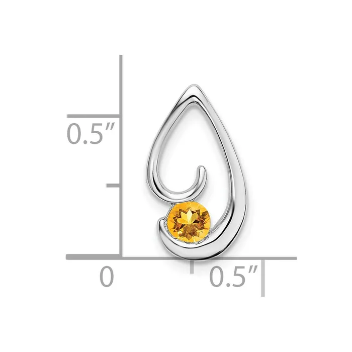 Necklaces Qgold 14k White Gold Citrine Chain Slide 145 grams Necklaces Qgold 14k White Gold Citrine Chain Slide 145 grams