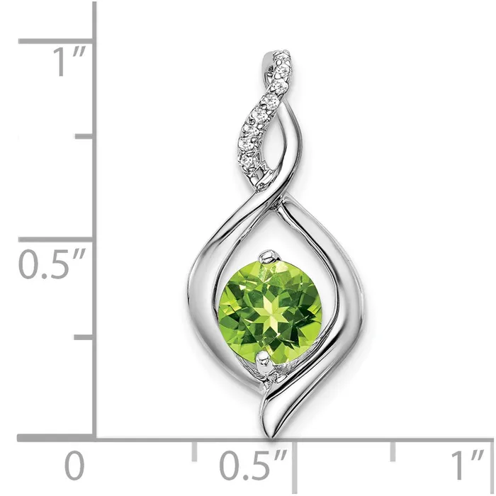 Necklaces Qgold 14k White Gold Peridot and Diamond Pendant 14 grams Necklaces Qgold 14k White Gold Peridot and Diamond Pendant 14 grams