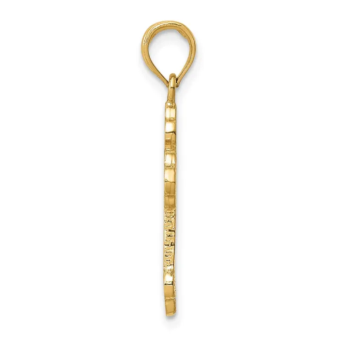 Necklaces Qgold 14k Yellow Gold 14 mm Budded Cross Pendant 138 grams Necklaces Qgold 14k Yellow Gold 14 mm Budded Cross Pendant 138 grams