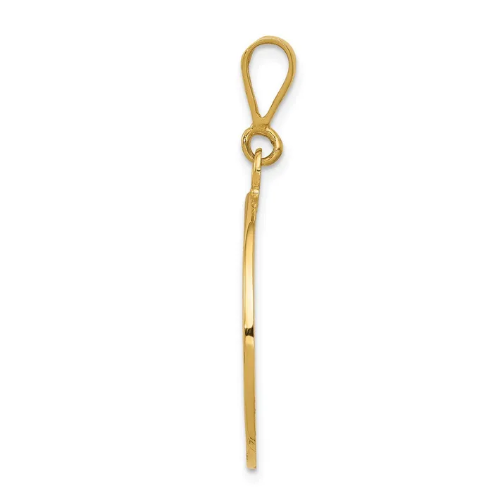 Necklaces Qgold 14k Yellow Gold 22 mm Polished and Satin Angel Pendant 351 grams Necklaces Qgold 14k Yellow Gold 22 mm Polished and Satin Angel Pendant 351 grams