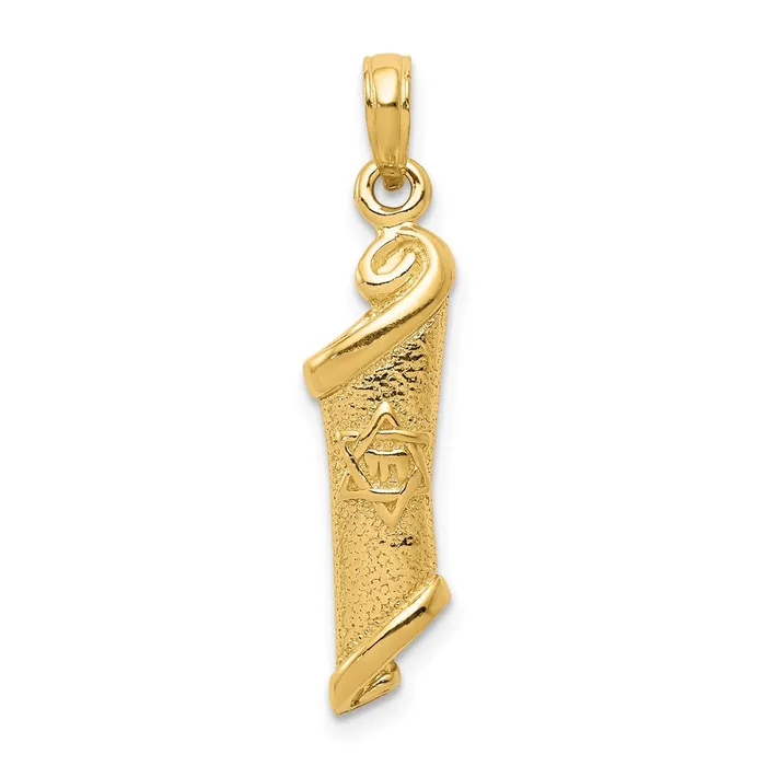 Necklaces Qgold 14k Yellow Gold 8 mm Torah wStar of David Pendant 264 grams Necklaces Qgold 14k Yellow Gold 8 mm Torah wStar of David Pendant 264 grams