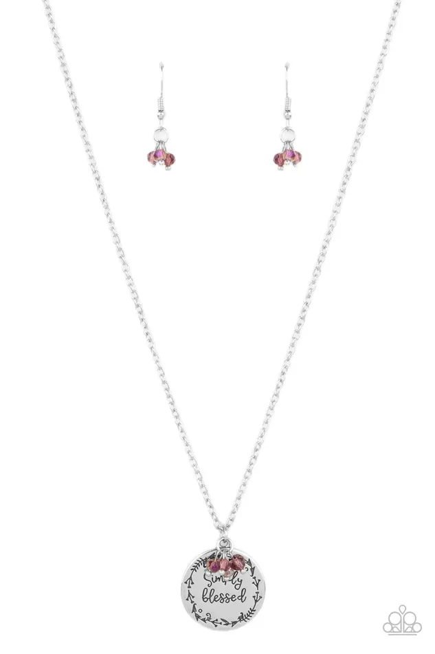 Necklaces Simple Blessings Purple Iridescent Bead Simply Blessed Stamped Silver Pendant Necklace Paparazzi Paparazzi Accessories Necklaces Simple Blessings Purple Iridescent Bead Simply Blessed Stamped Silver Pendant Necklace Paparazzi Paparazzi Accessories