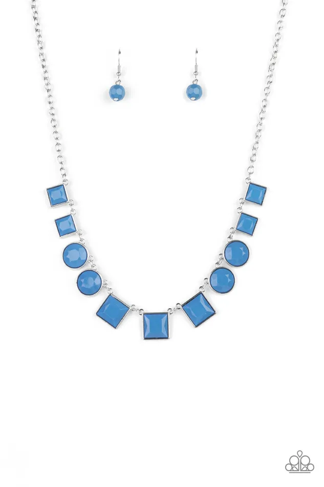 Necklaces Tic Tac TREND Blue Bead Silver Necklace Paparazzi Paparazzi Accessories Necklaces Tic Tac TREND Blue Bead Silver Necklace Paparazzi Paparazzi Accessories
