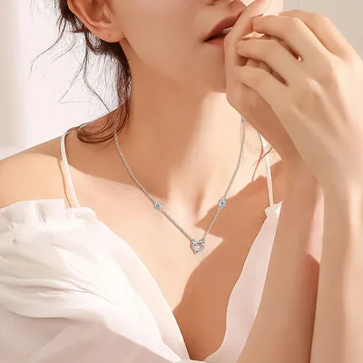 Necklaces Trendsi Moissanite 925 Sterling Silver Heart Necklace