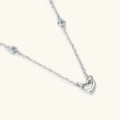 Necklaces Trendsi Moissanite 925 Sterling Silver Heart Necklace Necklaces Trendsi Moissanite 925 Sterling Silver Heart Necklace