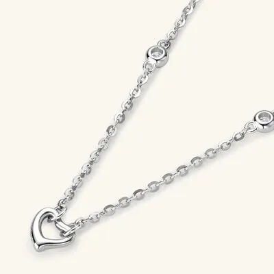 Necklaces Trendsi Moissanite 925 Sterling Silver Heart Necklace Necklaces Trendsi Moissanite 925 Sterling Silver Heart Necklace