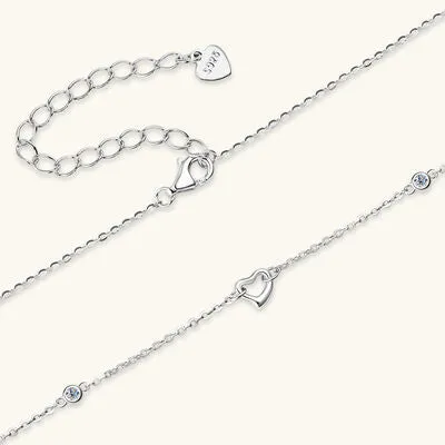 Necklaces Trendsi Moissanite 925 Sterling Silver Heart Necklace Necklaces Trendsi Moissanite 925 Sterling Silver Heart Necklace