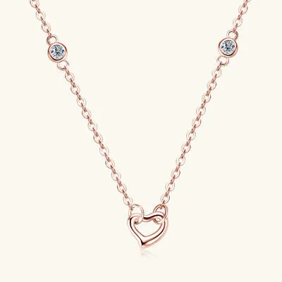 Necklaces Trendsi Moissanite 925 Sterling Silver Heart Necklace Necklaces Trendsi Moissanite 925 Sterling Silver Heart Necklace