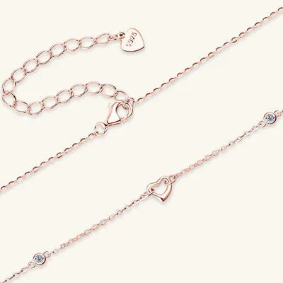 Necklaces Trendsi Moissanite 925 Sterling Silver Heart Necklace Necklaces Trendsi Moissanite 925 Sterling Silver Heart Necklace