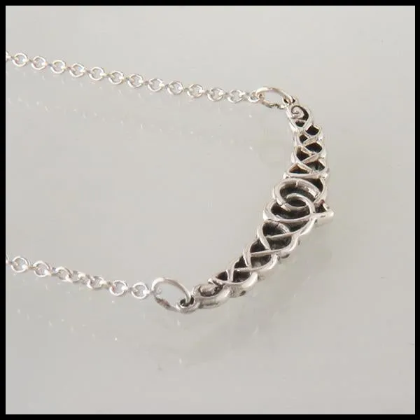 Necklaces Walker Metalsmiths Heart Knot Necklace and Ear Climber Set in Silver