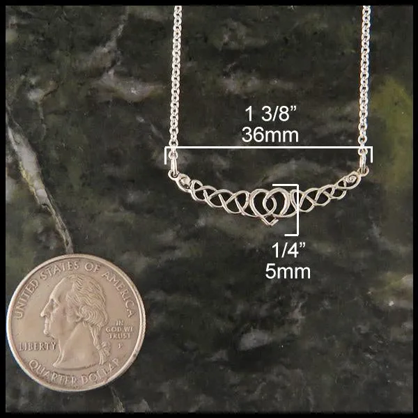 Necklaces Walker Metalsmiths Heart Knot Necklace and Ear Climber Set in Silver