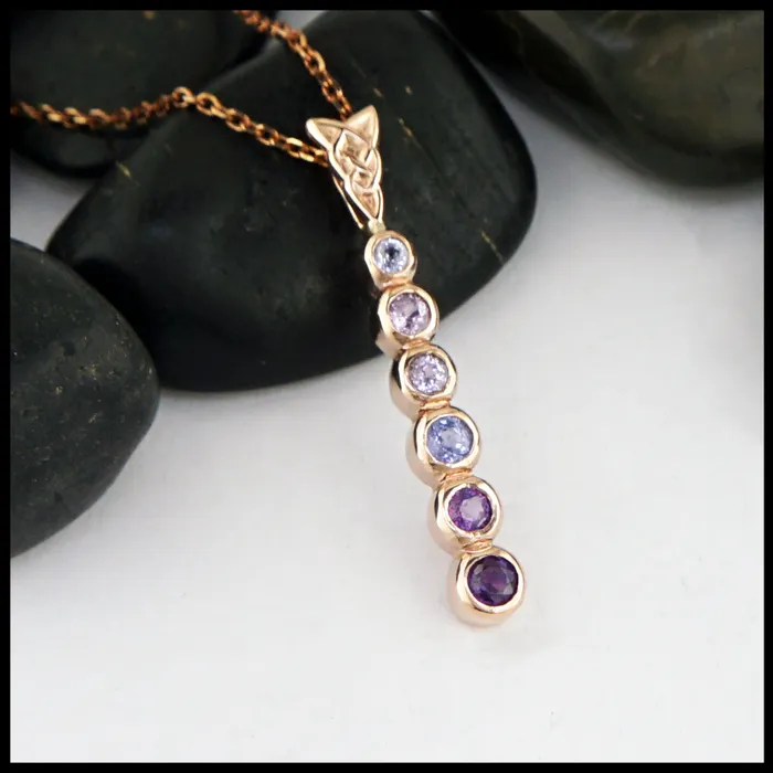 Necklaces Walker Metalsmiths Sapphire Ombre Pendant in Rose Gold