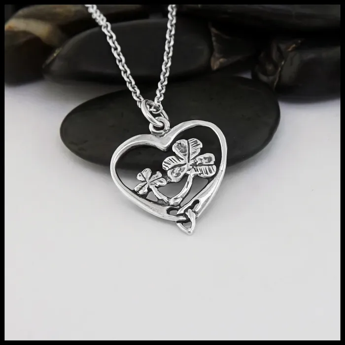 Necklaces Walker Metalsmiths Shamrock Celtic Heart Pendant