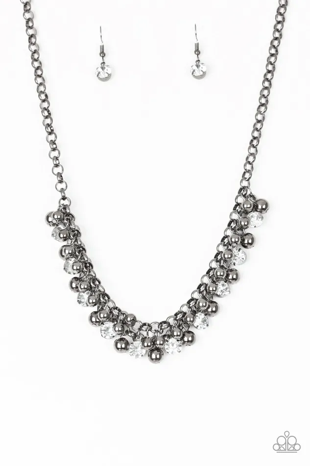 Necklaces Wall Street Winner Paparazzi Black Gunmetal Bead White Rhinestone Necklace Paparazzi Accessories Necklaces Wall Street Winner Paparazzi Black Gunmetal Bead White Rhinestone Necklace Paparazzi Accessories