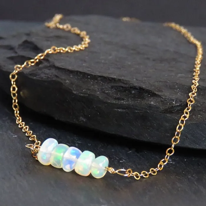 Necklaces Welo Opal Bar Necklace JSL