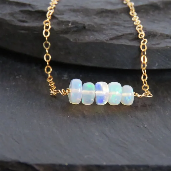 Necklaces Welo Opal Bar Necklace JSL
