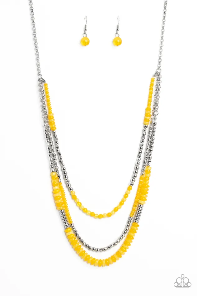 Newly Neverland Yellow and Silver Bead Layered Necklace Paparazzi Paparazzi Accessories Necklaces Newly Neverland Yellow and Silver Bead Layered Necklace Paparazzi Paparazzi Accessories Necklaces