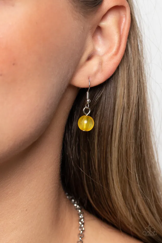 Newly Neverland Yellow and Silver Bead Layered Necklace Paparazzi Paparazzi Accessories Necklaces