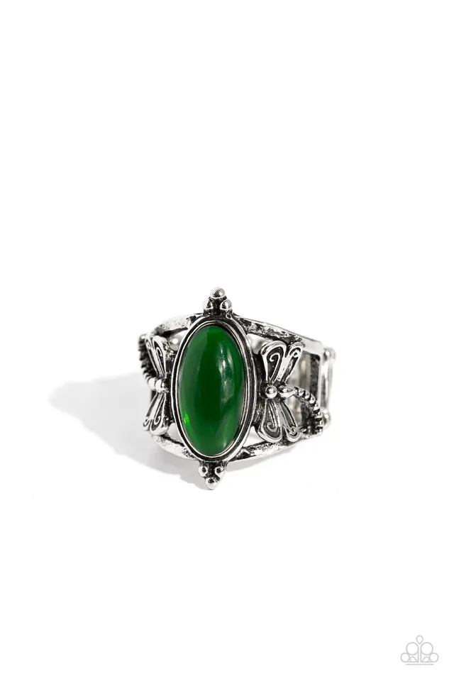 Paparazzi Accessories Dance of the Dragonflies Green Gem Silver Dragonfly Ring Paparazzi Rings Paparazzi Accessories Dance of the Dragonflies Green Gem Silver Dragonfly Ring Paparazzi Rings