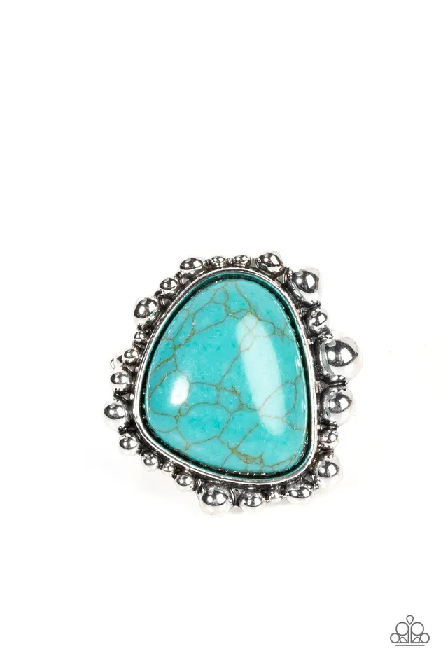 Paparazzi Accessories Dont DWELLER on It Blue Turquoise Stone Silver Ring Paparazzi Rings Paparazzi Accessories Dont DWELLER on It Blue Turquoise Stone Silver Ring Paparazzi Rings