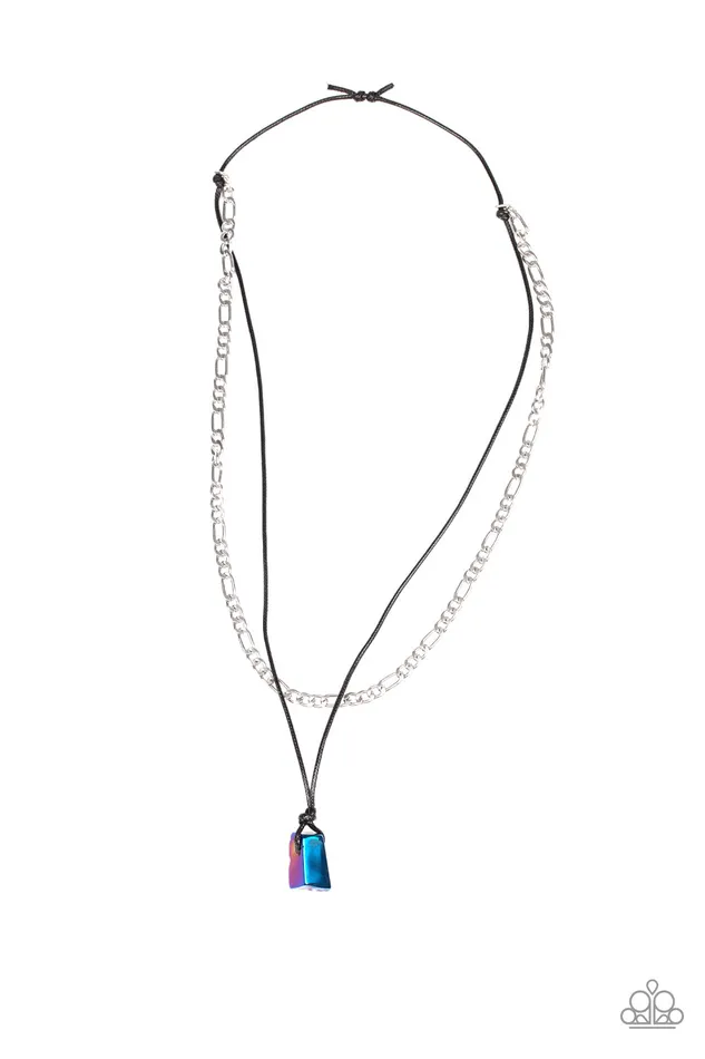 Paparazzi Accessories Lookin Slick Paparazzi Blue Oil Slick Rock Black Cord Silver Chain Urban Necklace Necklaces Paparazzi Accessories Lookin Slick Paparazzi Blue Oil Slick Rock Black Cord Silver Chain Urban Necklace Necklaces