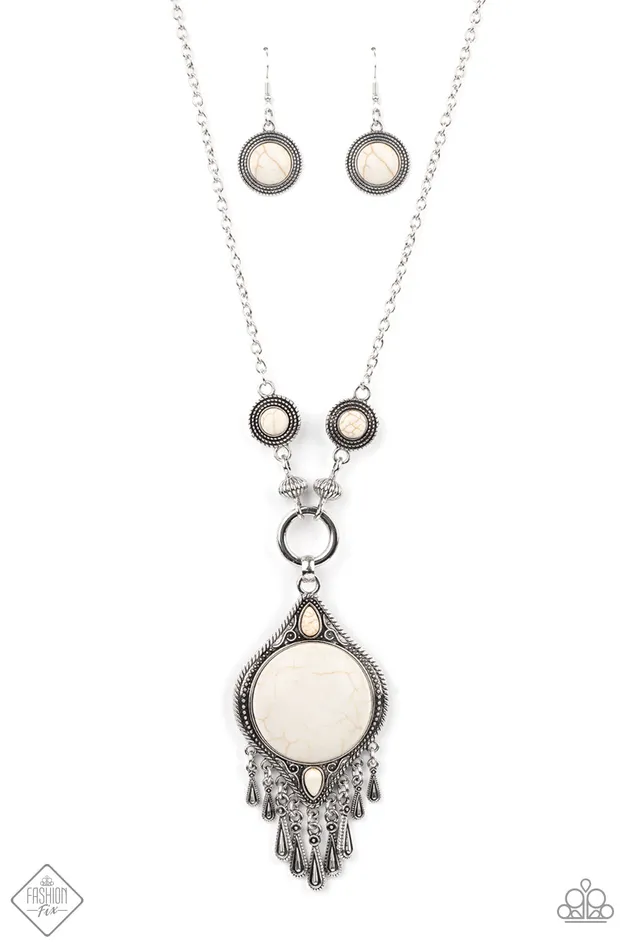 Paparazzi Accessories Majestic Mountaineer White Cracked Stone Silver Pendant Necklace Fashion Fix Exclusive January 2021 Paparazzi Necklaces Paparazzi Accessories Majestic Mountaineer White Cracked Stone Silver Pendant Necklace Fashion Fix Exclusive January 2021 Paparazzi Necklaces