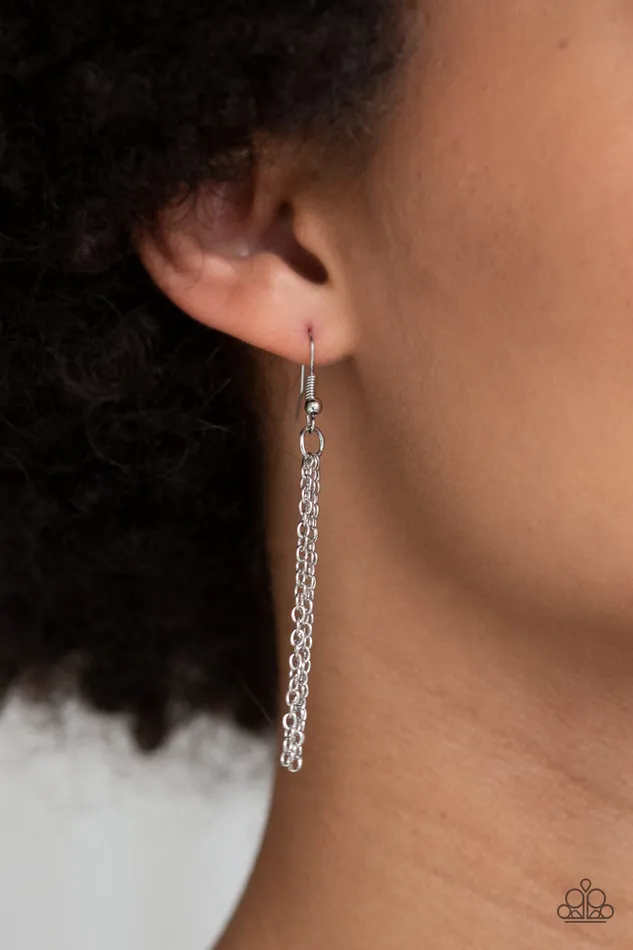 Paparazzi Accessories Necklaces BOUGH Down Silver Leaf Teardrop Pendant Necklace Paparazzi
