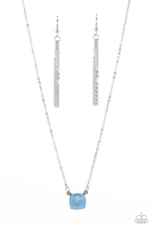 Paparazzi Accessories Necklaces Coral Coasts Blue Iridescent Shell Dainty Silver Necklace Paparazzi Paparazzi Accessories Necklaces Coral Coasts Blue Iridescent Shell Dainty Silver Necklace Paparazzi