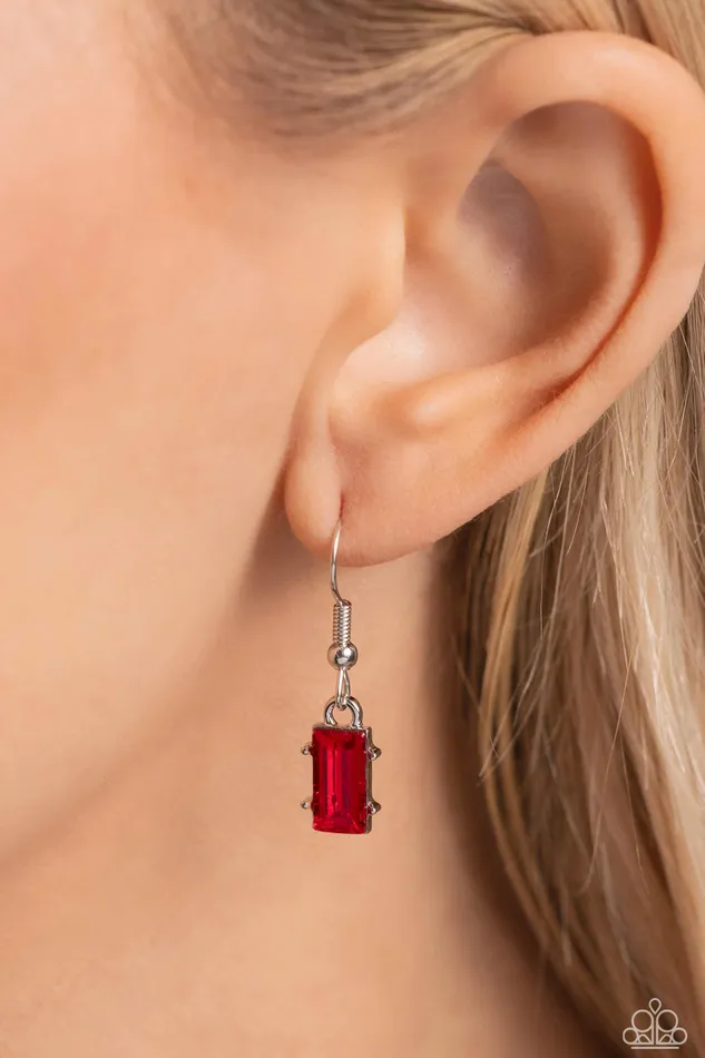 Paparazzi Accessories Necklaces Elite Emeralds Red Blue Purple Pink Gem Silver Short Necklace Paparazzi