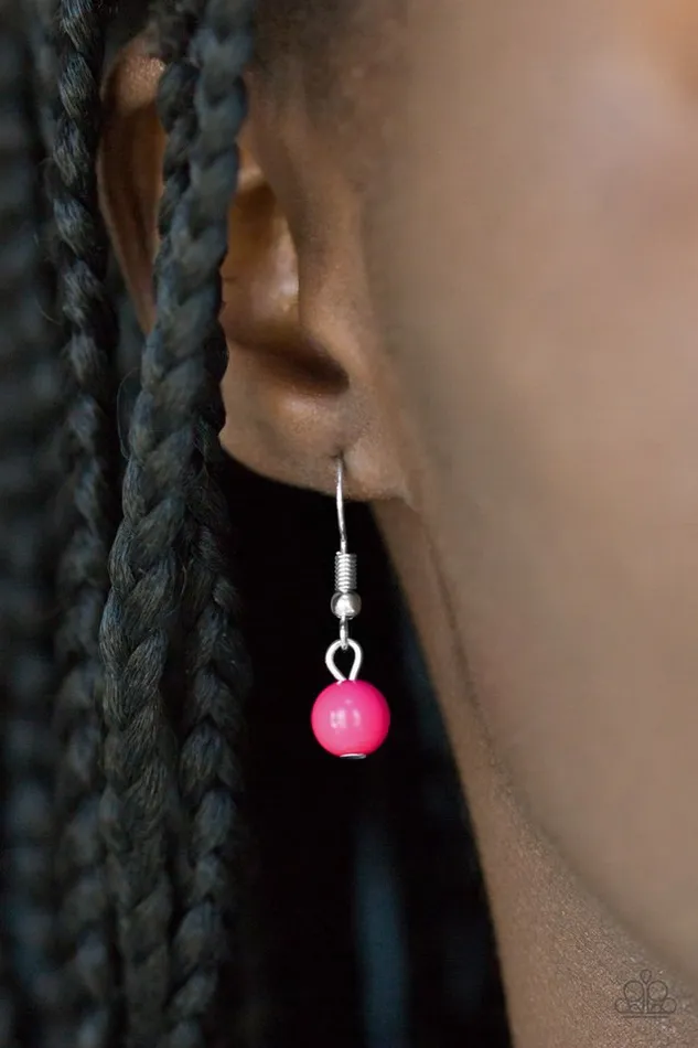 Paparazzi Accessories Necklaces Gypsy Heart Pink Bead Silver Heart Layered Necklace Paparazzi