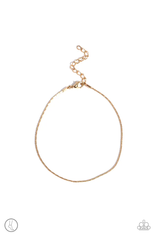 Paparazzi Accessories Necklaces HighTech Texture Gold Snake Chain Anklet Paparazzi Paparazzi Accessories Necklaces HighTech Texture Gold Snake Chain Anklet Paparazzi