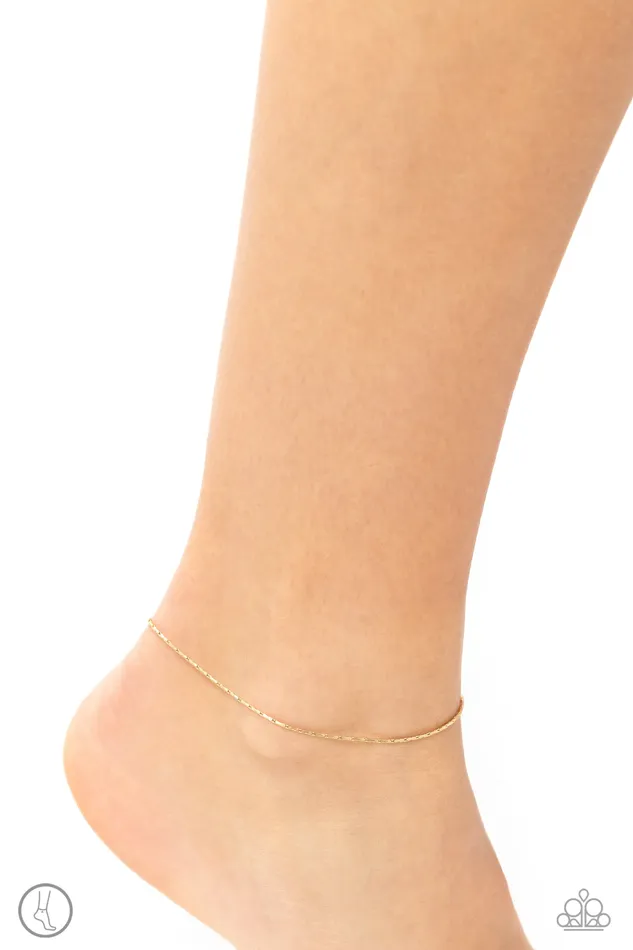 Paparazzi Accessories Necklaces HighTech Texture Gold Snake Chain Anklet Paparazzi
