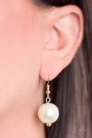 Paparazzi Accessories Necklaces Idolize Zi Collection Paparazzi White Pearl Rhinestone Gold Chain Statement Necklace