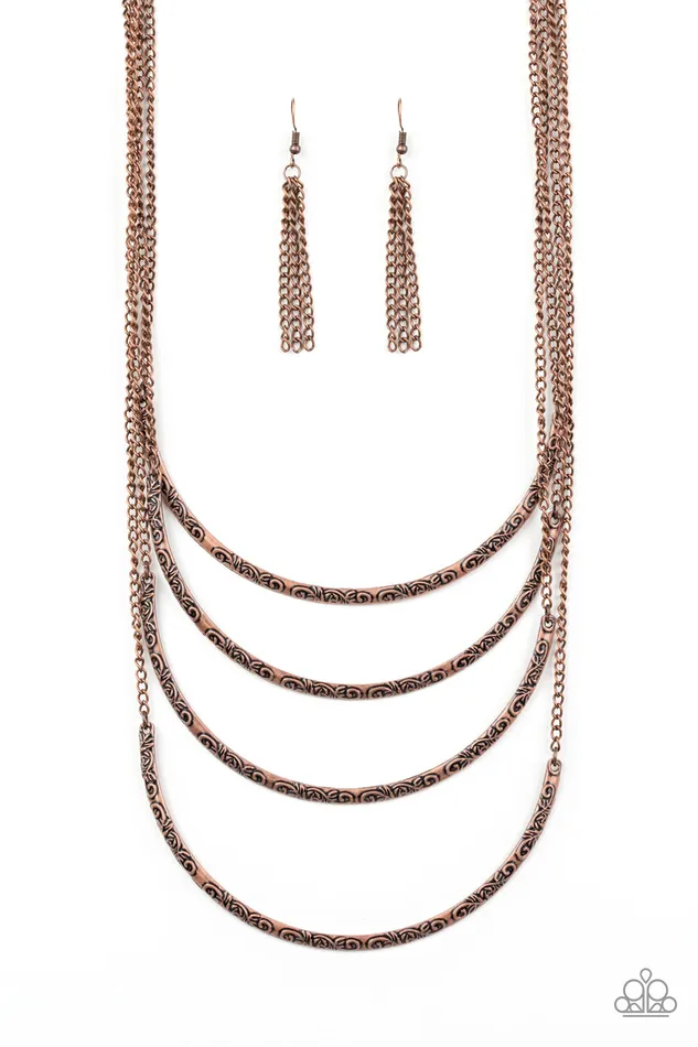 Paparazzi Accessories Necklaces It Will Be Over MOON Copper Crescent Layered Necklace Paparazzi Paparazzi Accessories Necklaces It Will Be Over MOON Copper Crescent Layered Necklace Paparazzi