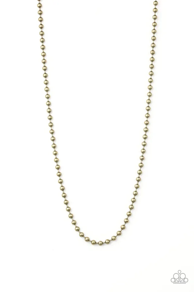 Paparazzi Accessories Necklaces Mardi Gras Madness Brass Ball Chain Necklace Paparazzi Paparazzi Accessories Necklaces Mardi Gras Madness Brass Ball Chain Necklace Paparazzi