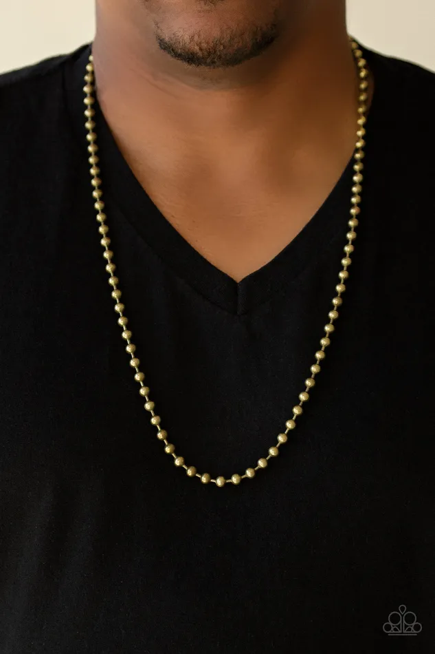 Paparazzi Accessories Necklaces Mardi Gras Madness Brass Ball Chain Necklace Paparazzi