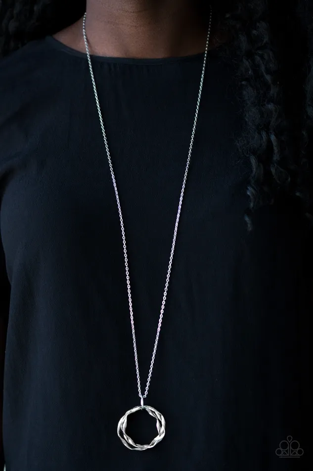 Paparazzi Accessories Necklaces Millennial Minimalist Silver Circle Pendant Necklace Paparazzi