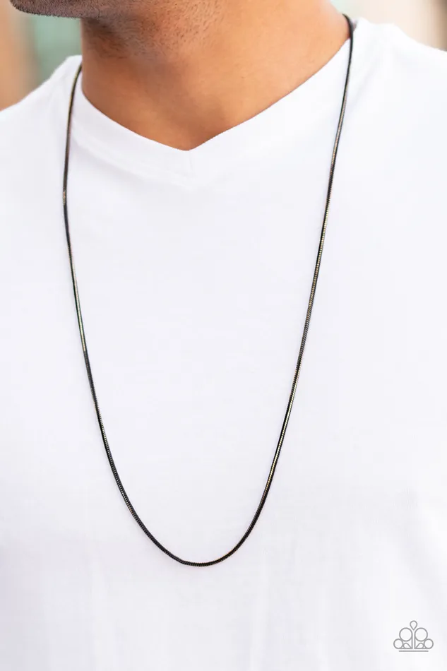 Paparazzi Accessories Necklaces Mixed Mayhem Paparazzi Gold and Gunmetal Slim Box Chain Necklace