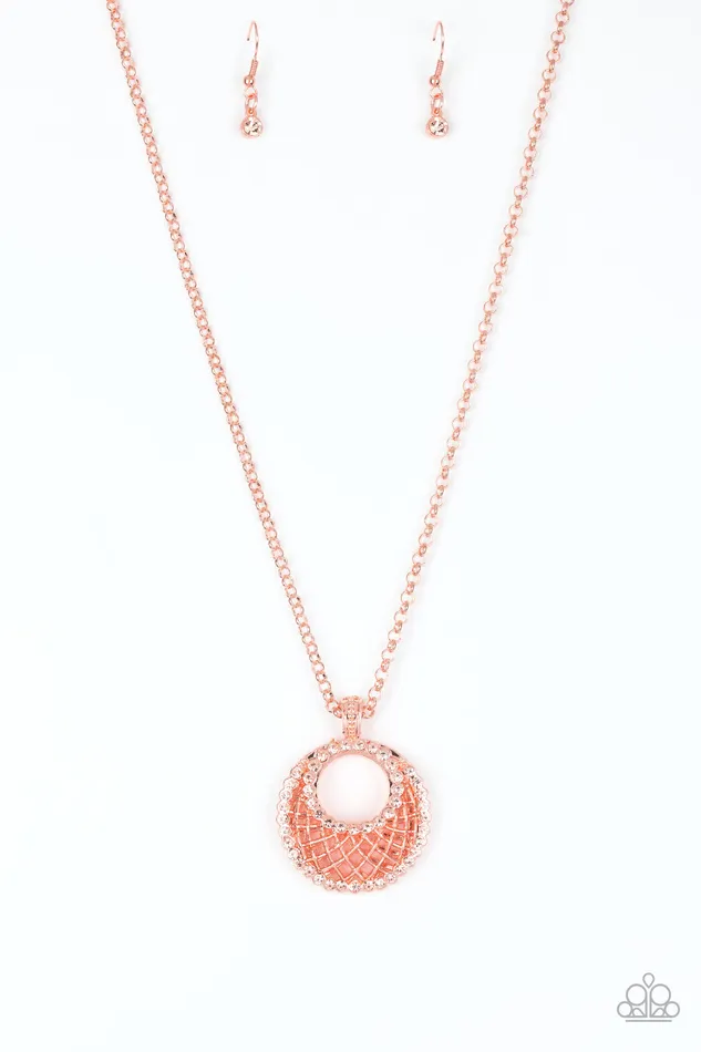 Paparazzi Accessories Necklaces Net Worth Copper Frame Peach Rhinestone Pendant Necklace Paparazzi Paparazzi Accessories Necklaces Net Worth Copper Frame Peach Rhinestone Pendant Necklace Paparazzi