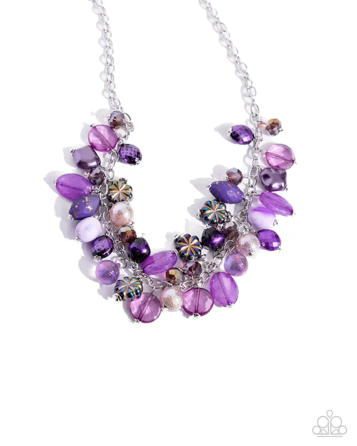 Paparazzi Accessories Necklaces Offbeat Ofrenda Purple Oil Spill Dipped Floral Bead Silver Short Necklace Paparazzi Paparazzi Accessories Necklaces Offbeat Ofrenda Purple Oil Spill Dipped Floral Bead Silver Short Necklace Paparazzi