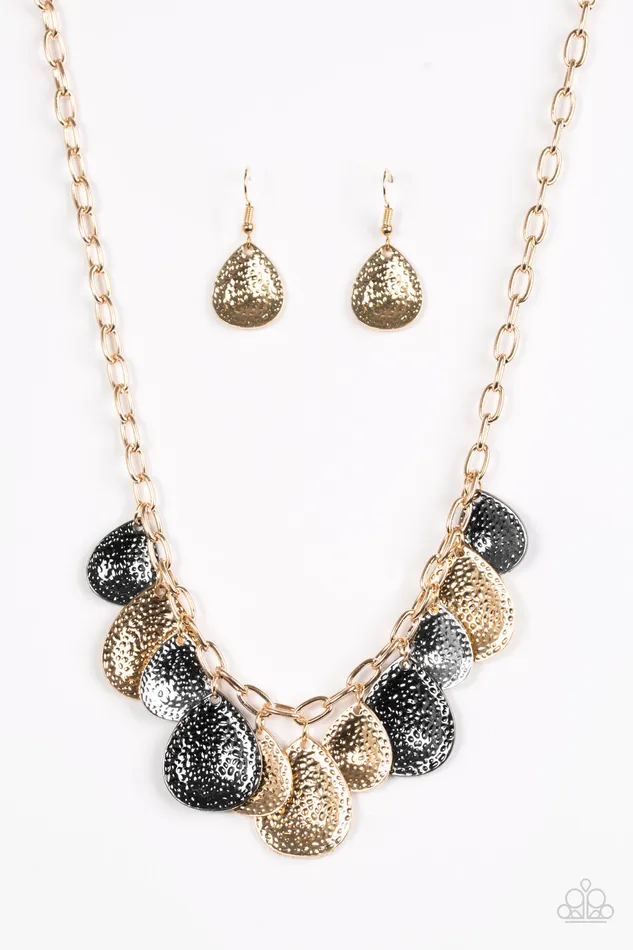 Paparazzi Accessories Necklaces Paparazzi Storm Goddess Gold Silver Gunmetal Teardrop Necklace Paparazzi Accessories Necklaces Paparazzi Storm Goddess Gold Silver Gunmetal Teardrop Necklace