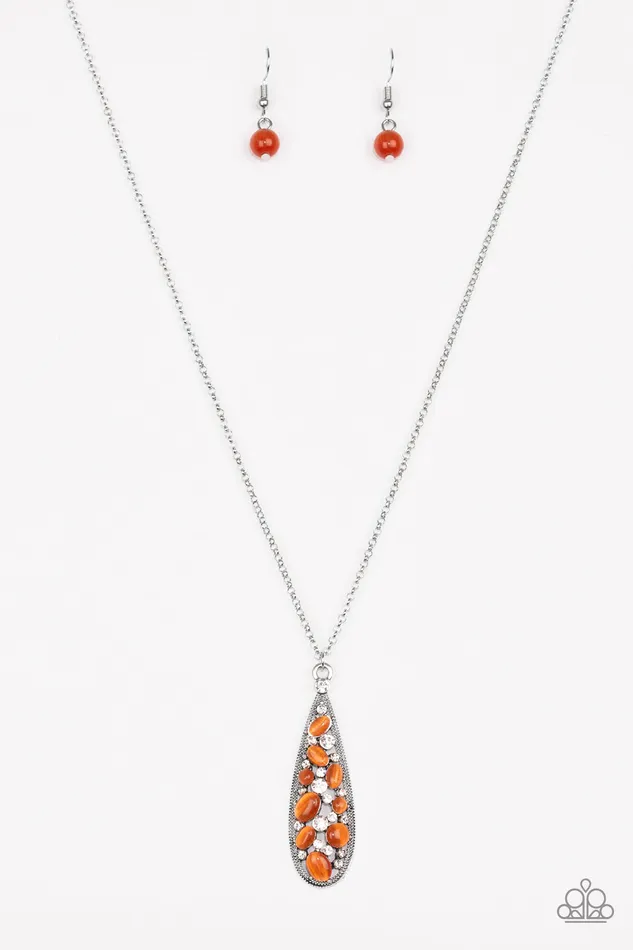 Paparazzi Accessories Necklaces Paparazzi Teardrop Treasure Orange Stone and Rhinestone Teardrop Pendant Necklace Paparazzi Accessories Necklaces Paparazzi Teardrop Treasure Orange Stone and Rhinestone Teardrop Pendant Necklace
